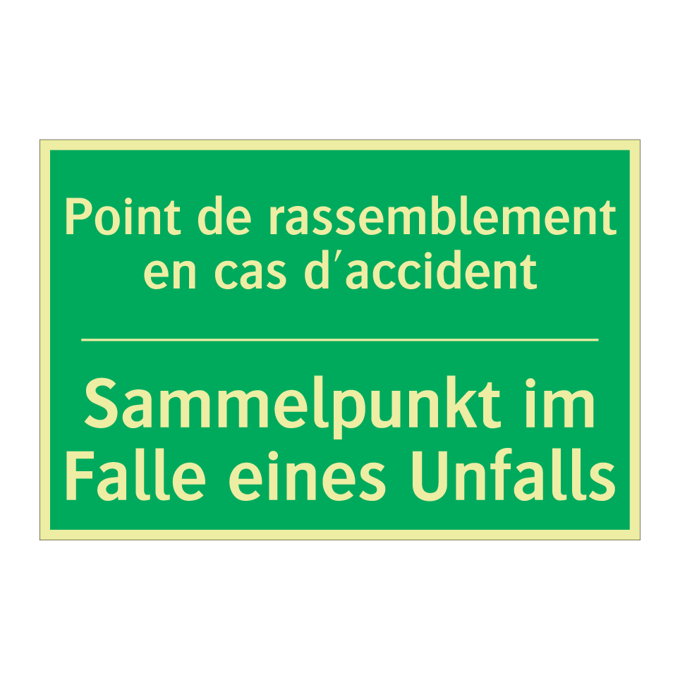 Sammelpunkt im Falle eines Unfalls /.../ - Point de rassemblement en cas /.../