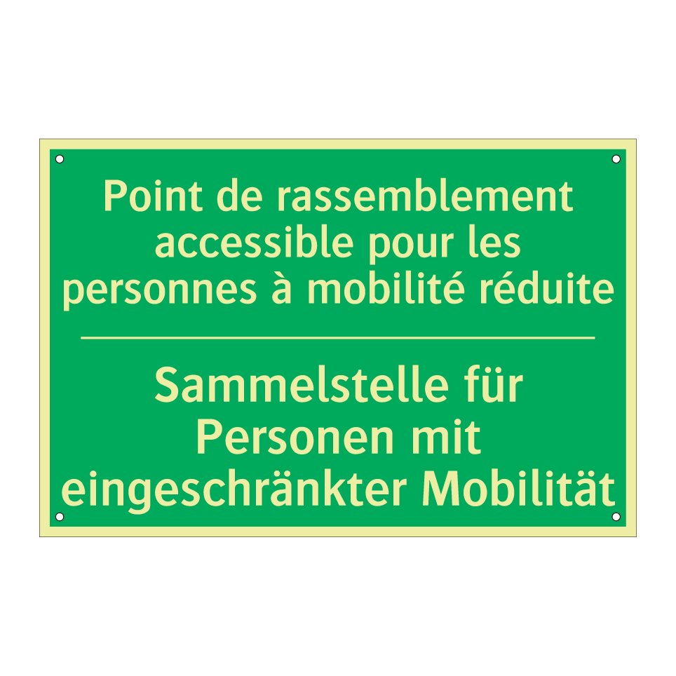 Sammelstelle für Personen mit /.../ - Point de rassemblement accessible /.../