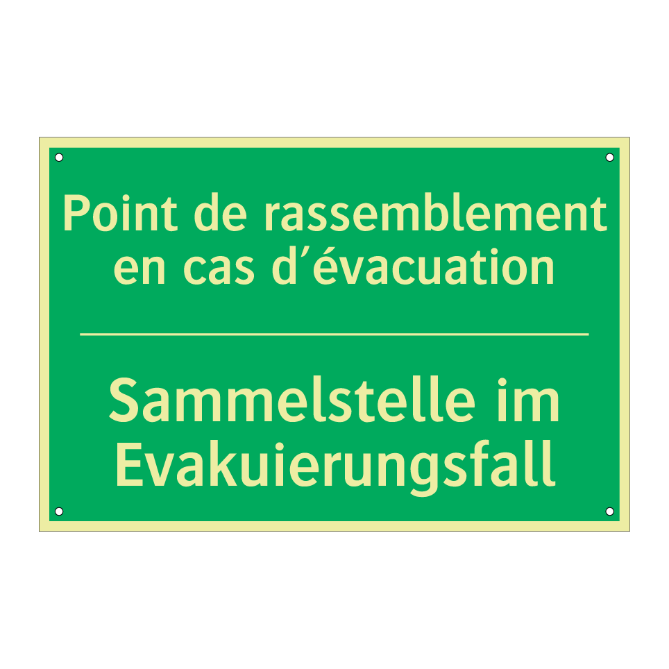 Sammelstelle im Evakuierungsfall /.../ - Point de rassemblement en cas /.../