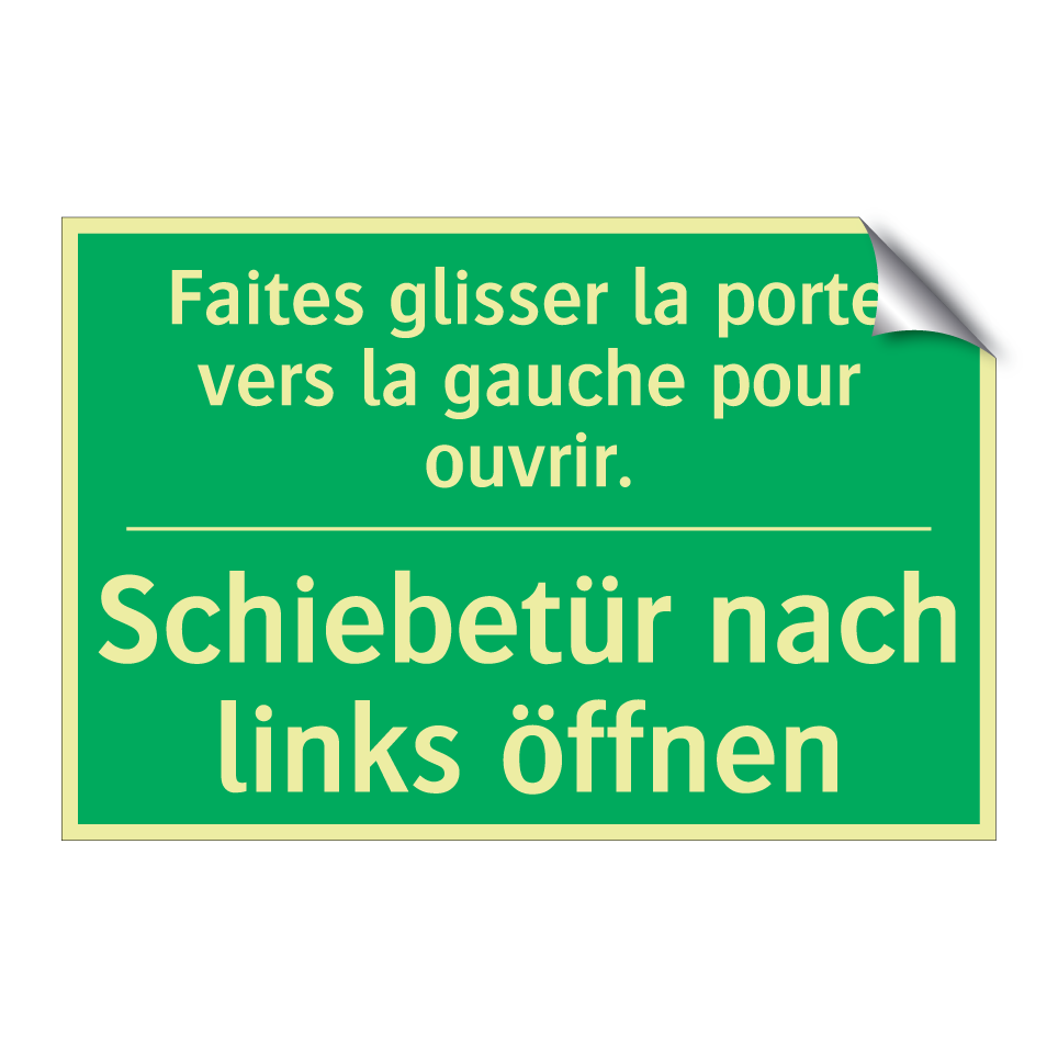 Schiebetür nach links öffnen - Faites glisser la porte vers la /.../