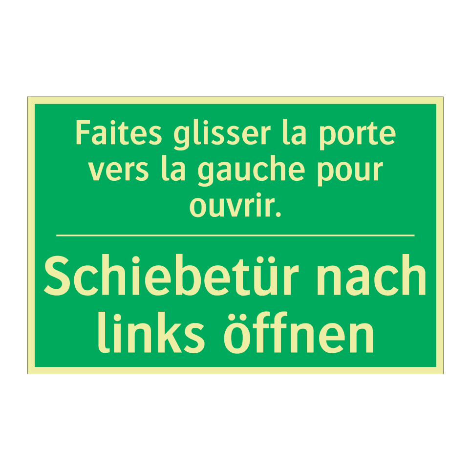 Schiebetür nach links öffnen - Faites glisser la porte vers la /.../