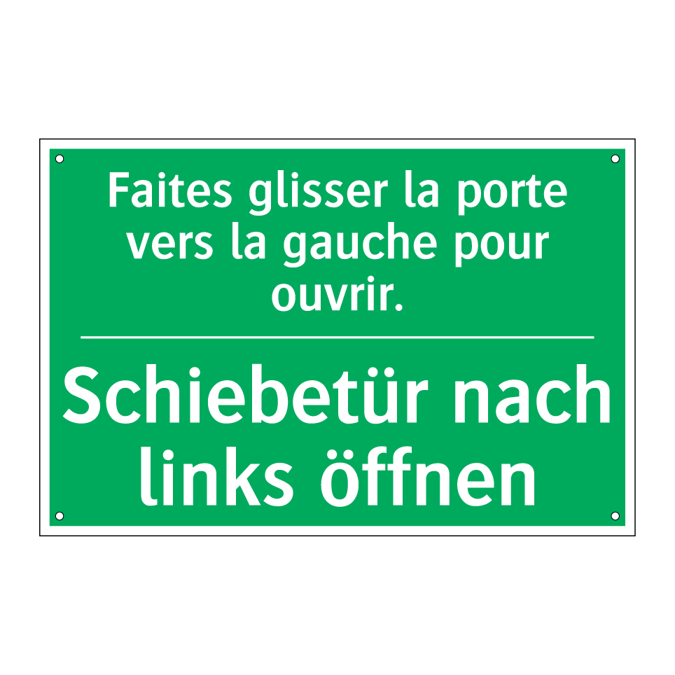 Schiebetür nach links öffnen - Faites glisser la porte vers la /.../