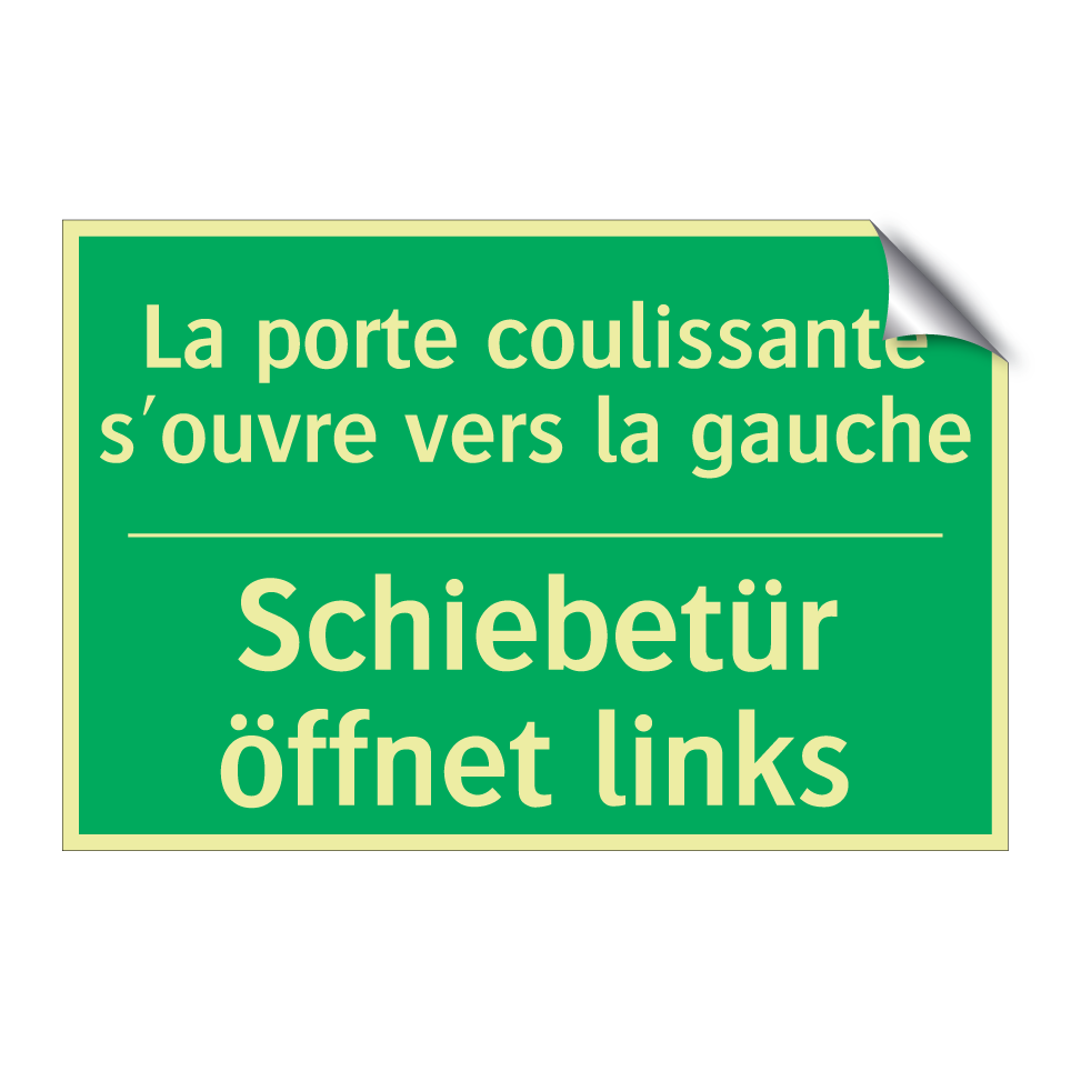 Schiebetür öffnet links - La porte coulissante s'ouvre vers /.../