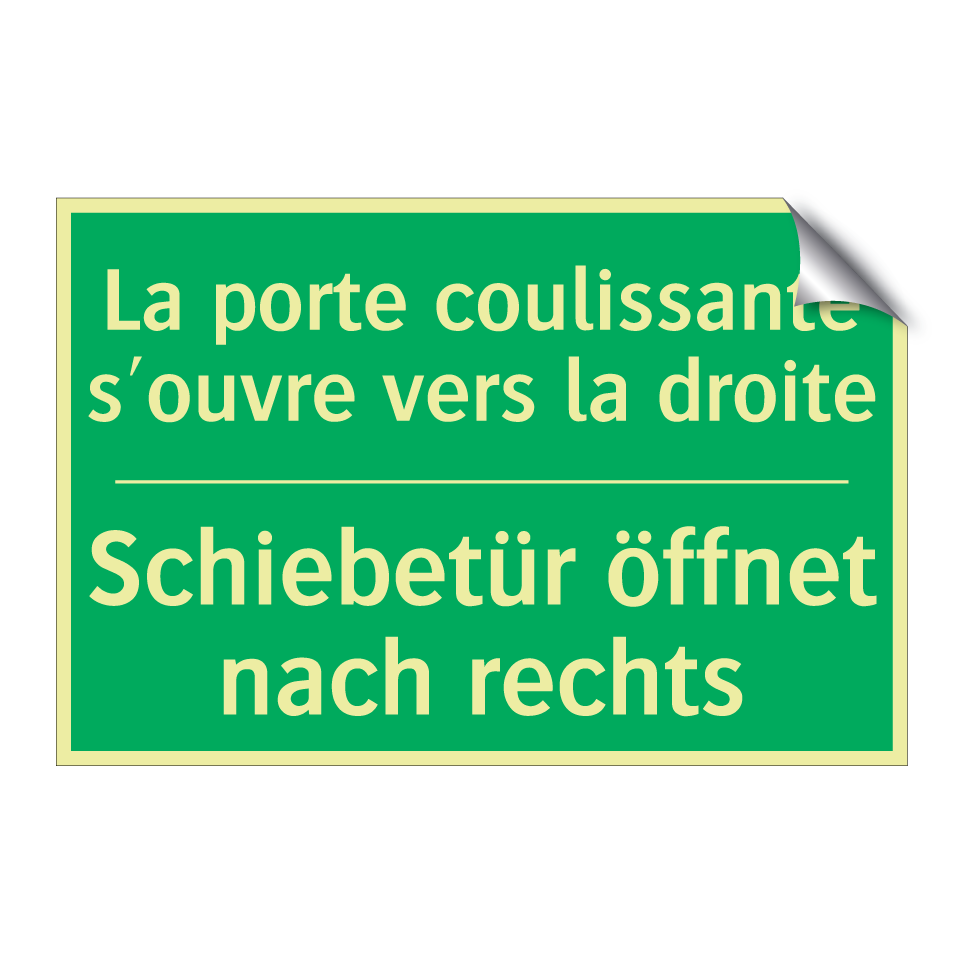 Schiebetür öffnet nach rechts - La porte coulissante s'ouvre vers /.../