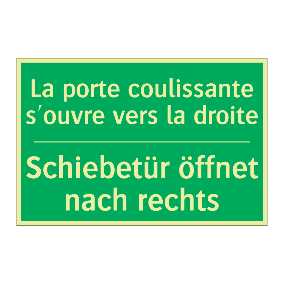 Schiebetür öffnet nach rechts - La porte coulissante s'ouvre vers /.../