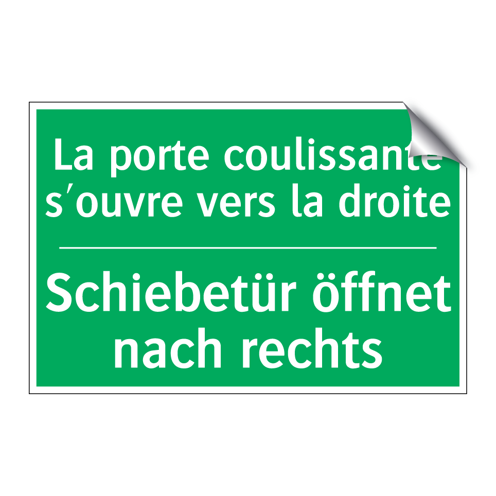 Schiebetür öffnet nach rechts - La porte coulissante s'ouvre vers /.../