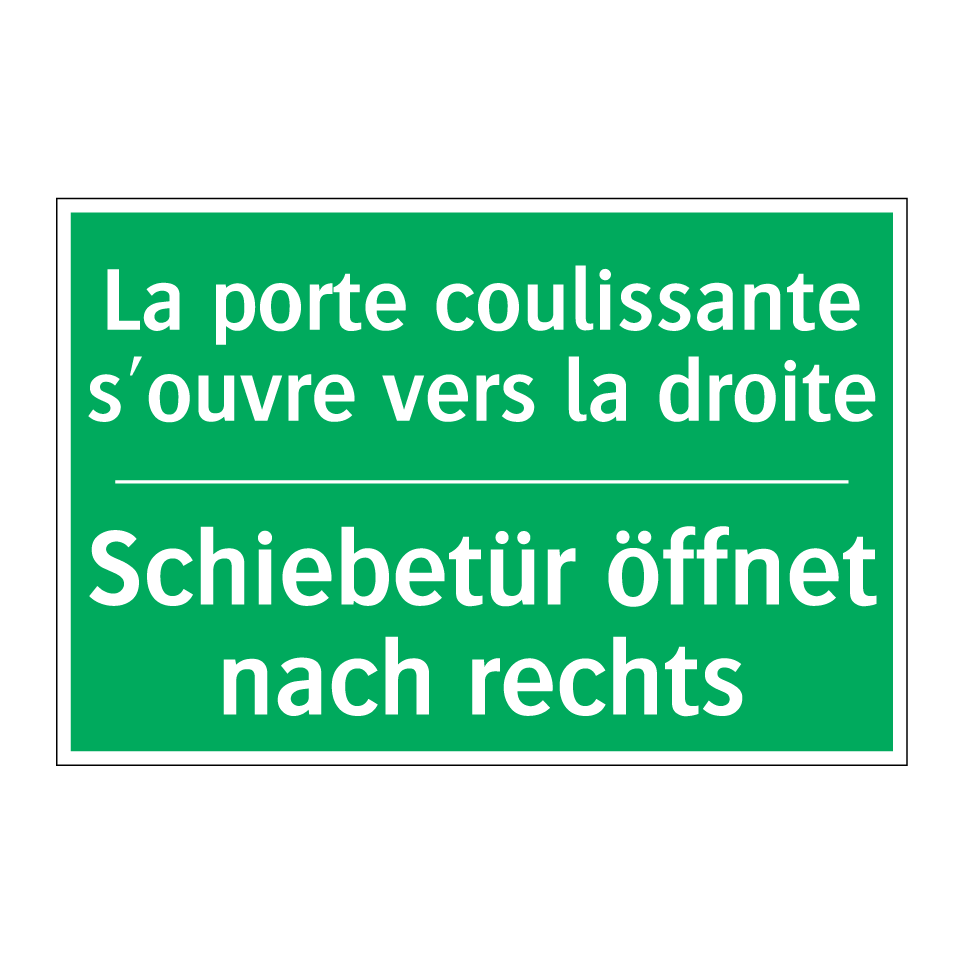 Schiebetür öffnet nach rechts - La porte coulissante s'ouvre vers /.../