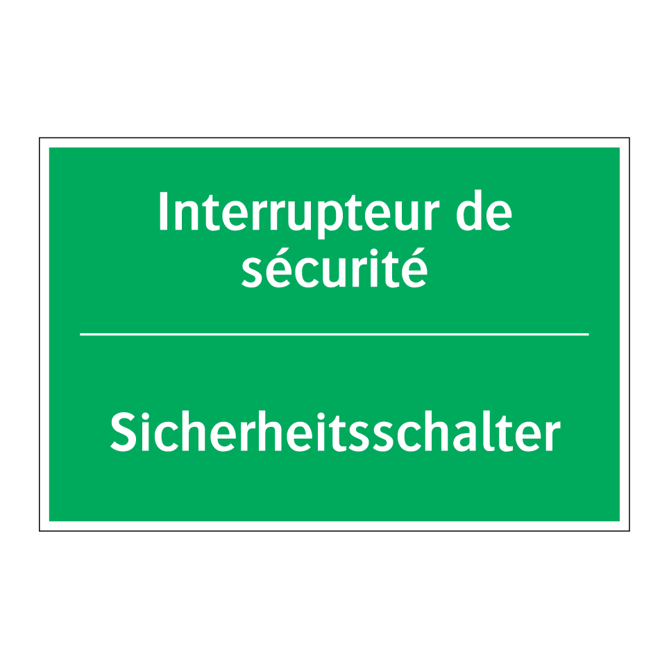 Sicherheitsschalter - Interrupteur de sécurité