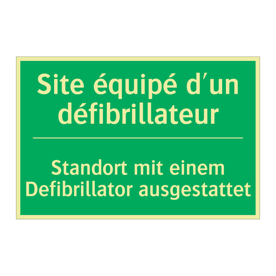 Standort mit einem Defibrillator /.../ - Site équipé d'un défibrillateur /.../