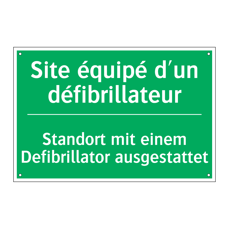 Standort mit einem Defibrillator /.../ - Site équipé d'un défibrillateur /.../