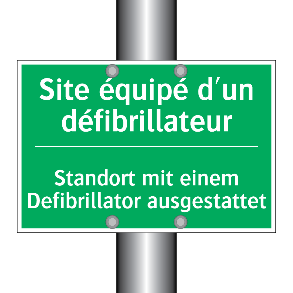Standort mit einem Defibrillator /.../ - Site équipé d'un défibrillateur /.../