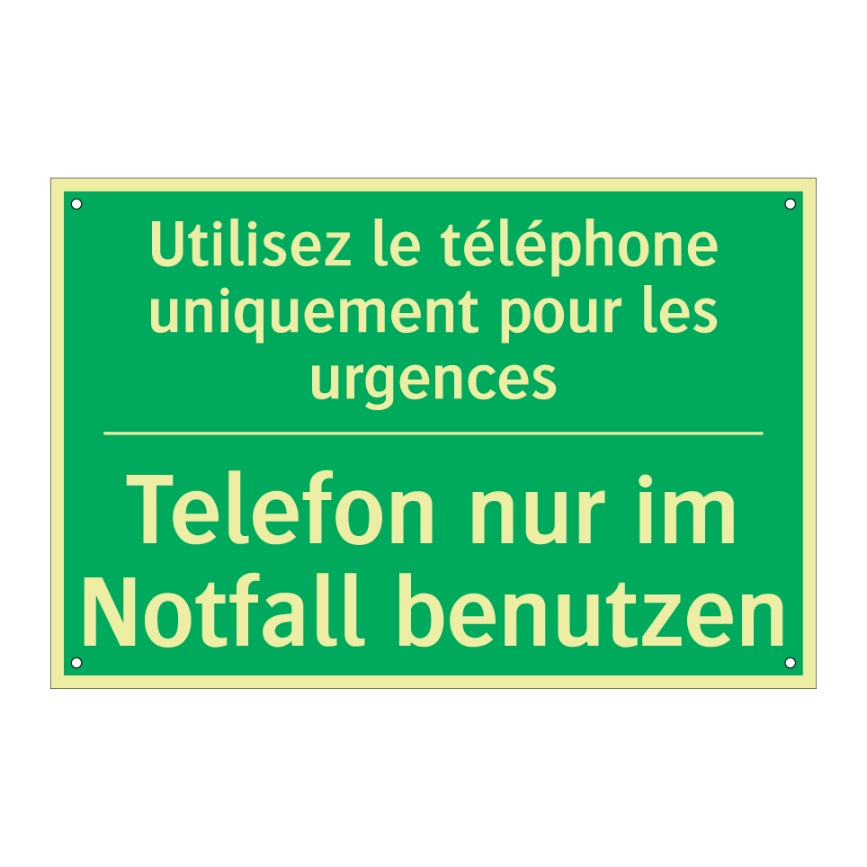 Telefon nur im Notfall benutzen /.../ - Utilisez le téléphone uniquement /.../