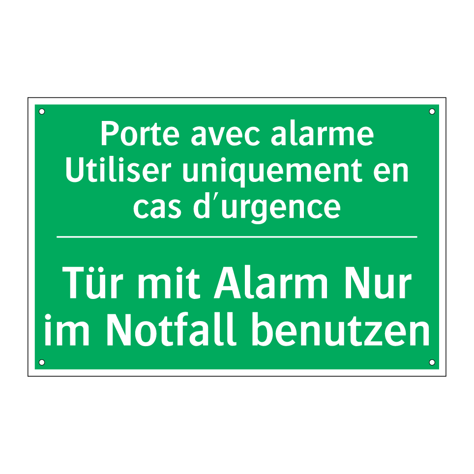 Tür mit Alarm Nur im Notfall benutzen /.../ - Porte avec alarme Utiliser uniquement /.../