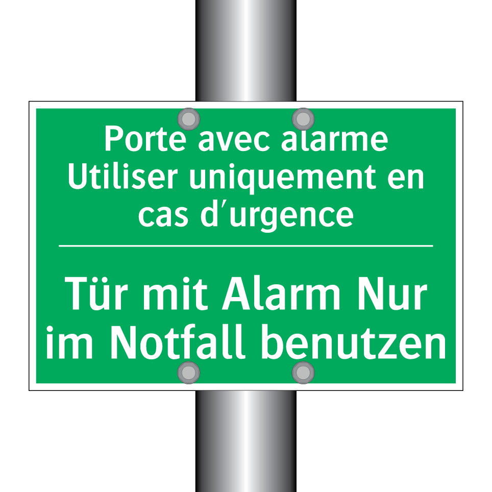 Tür mit Alarm Nur im Notfall benutzen /.../ - Porte avec alarme Utiliser uniquement /.../