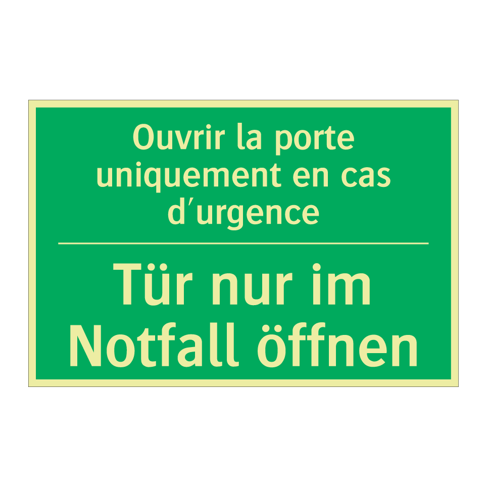 Tür nur im Notfall öffnen - Ouvrir la porte uniquement en /.../