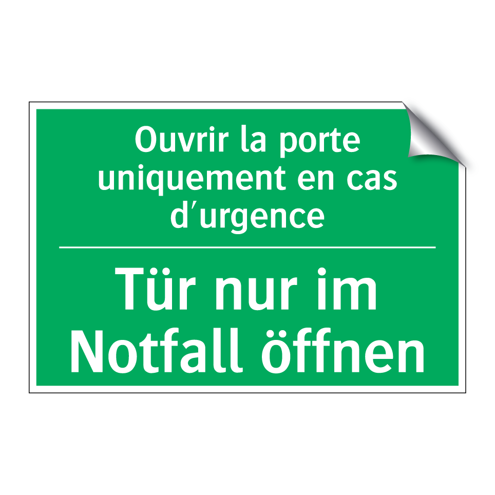 Tür nur im Notfall öffnen - Ouvrir la porte uniquement en /.../