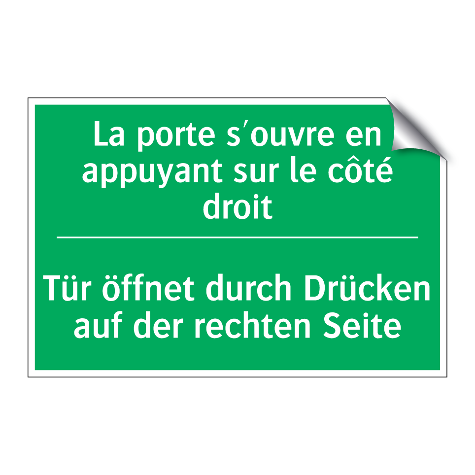 Tür öffnet durch Drücken auf der /.../ - La porte s'ouvre en appuyant sur /.../