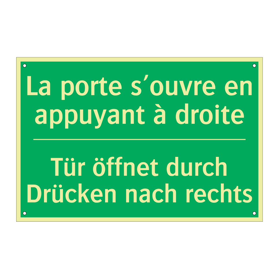 Tür öffnet durch Drücken nach /.../ - La porte s’ouvre en appuyant à /.../