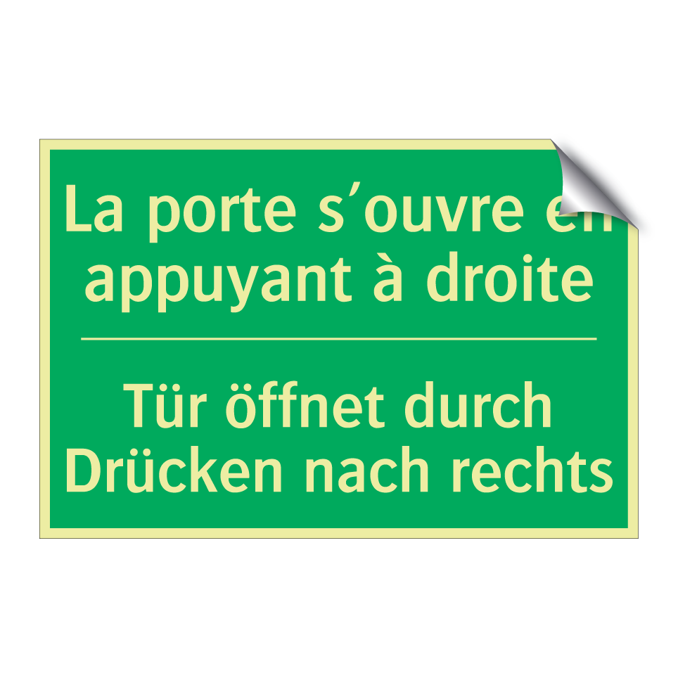 Tür öffnet durch Drücken nach /.../ - La porte s’ouvre en appuyant à /.../