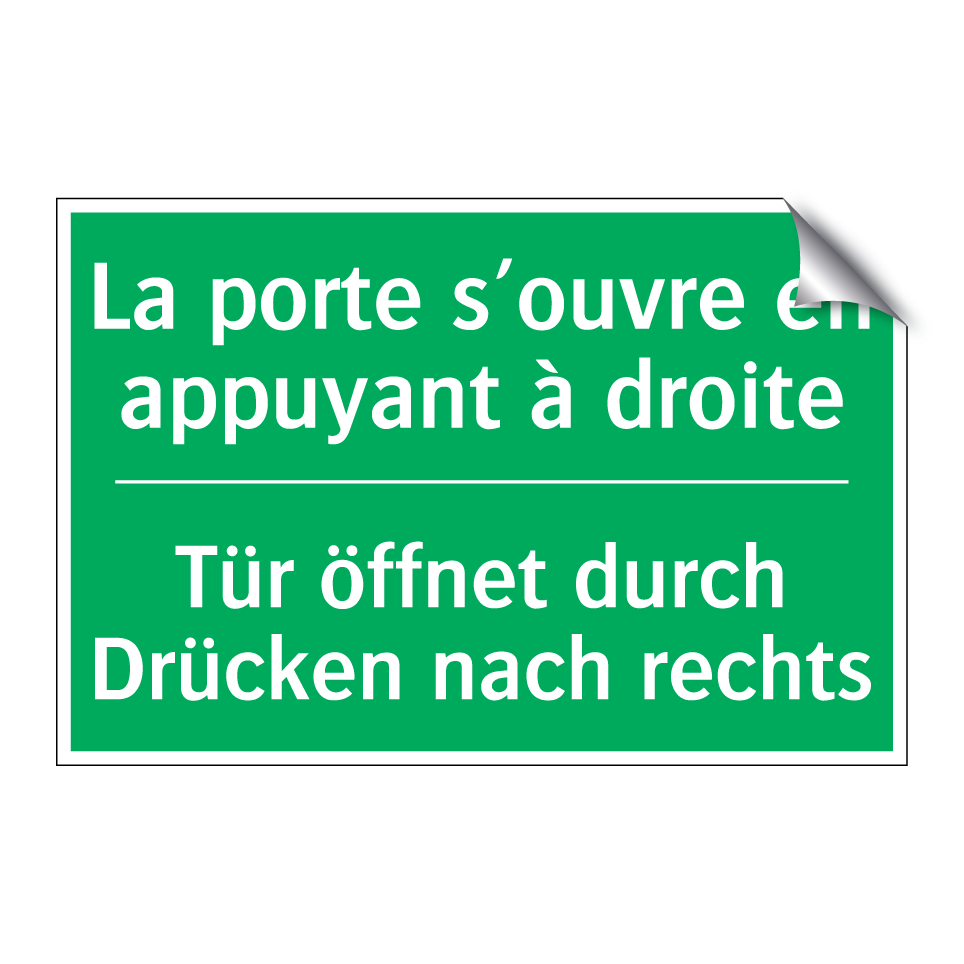 Tür öffnet durch Drücken nach /.../ - La porte s’ouvre en appuyant à /.../
