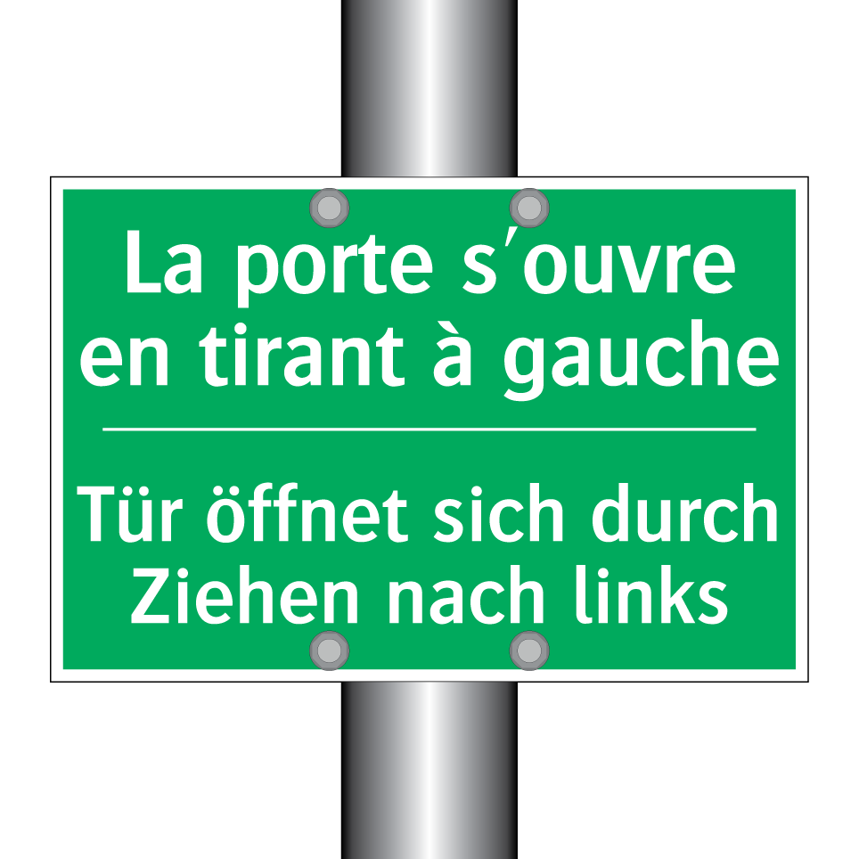 Tür öffnet sich durch Ziehen nach /.../ - La porte s'ouvre en tirant à gauche /.../