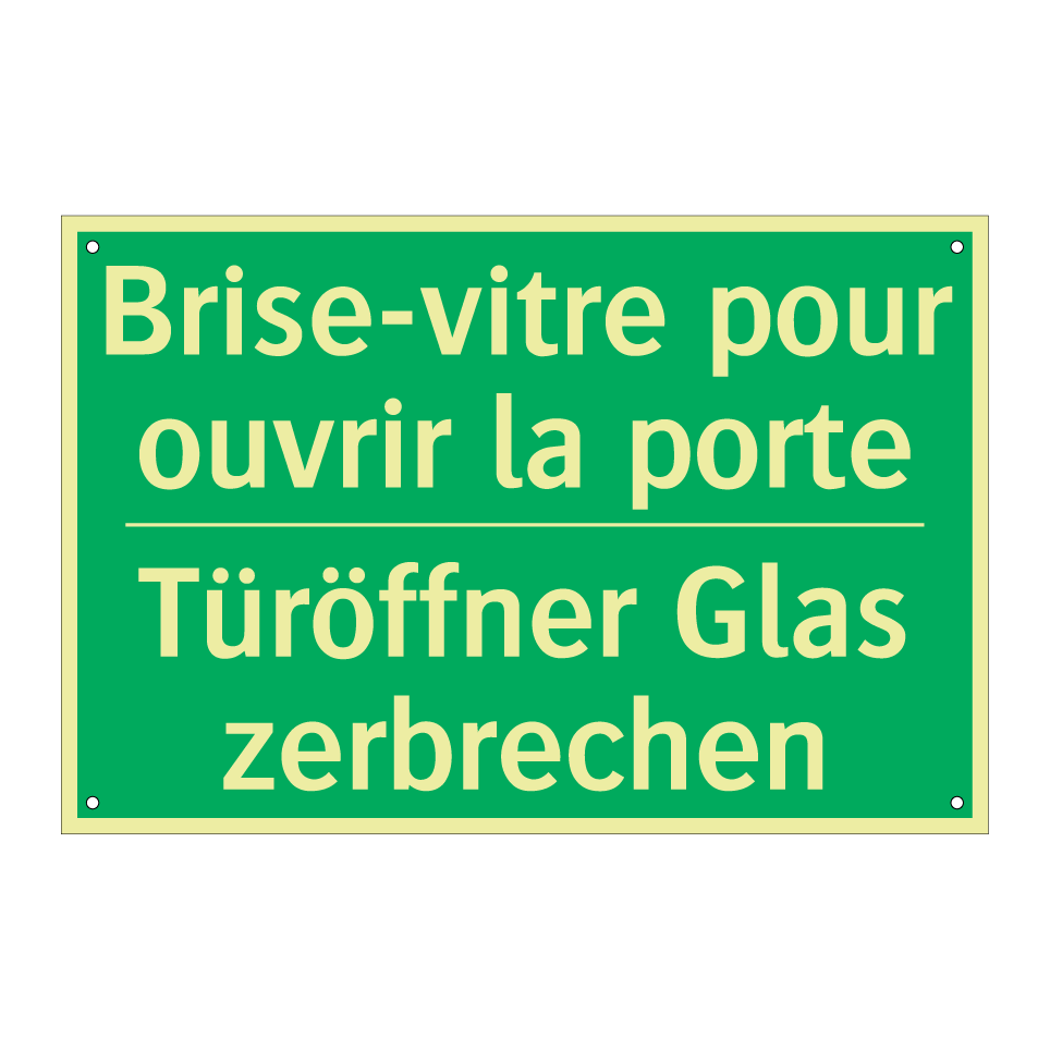 Türöffner Glas zerbrechen - Brise-vitre pour ouvrir la porte /.../