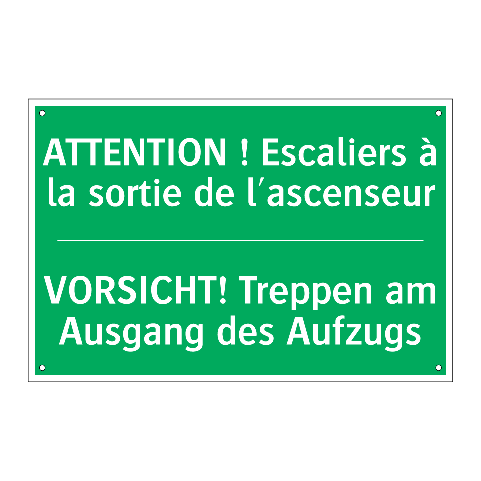 VORSICHT! Treppen am Ausgang des /.../ - ATTENTION ! Escaliers à la sortie /.../