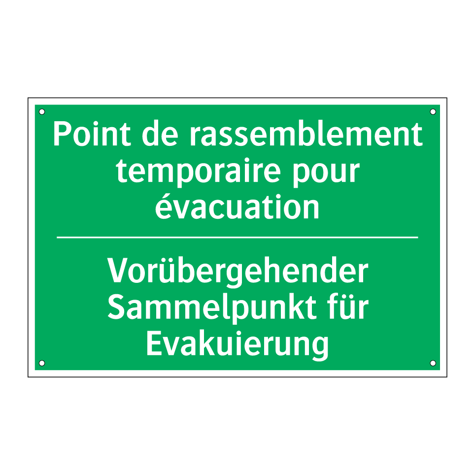 Vorübergehender Sammelpunkt für /.../ - Point de rassemblement temporaire /.../