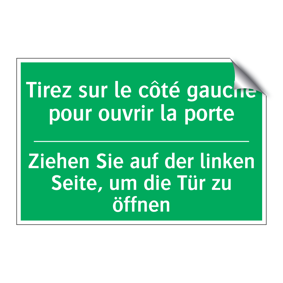 Ziehen Sie auf der linken Seite, /.../ - Tirez sur le côté gauche pour /.../