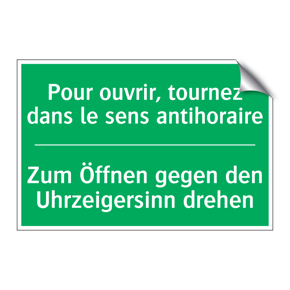 Zum Öffnen gegen den Uhrzeigersinn /.../ - Pour ouvrir, tournez dans le sens /.../
