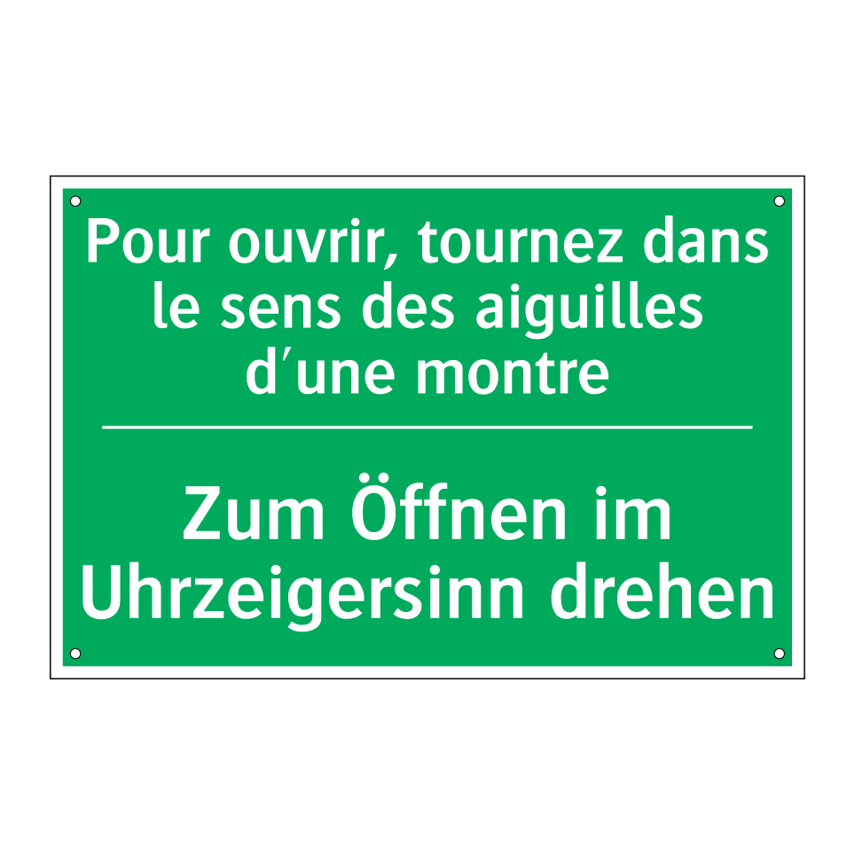 Zum Öffnen im Uhrzeigersinn drehen /.../ - Pour ouvrir, tournez dans le sens /.../