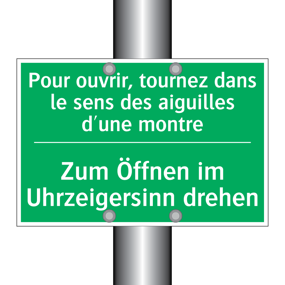 Zum Öffnen im Uhrzeigersinn drehen /.../ - Pour ouvrir, tournez dans le sens /.../
