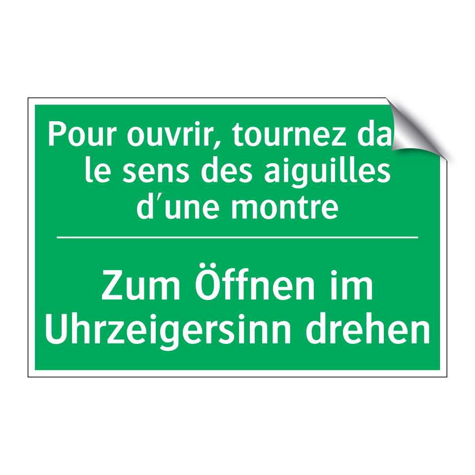 Zum Öffnen im Uhrzeigersinn drehen /.../ - Pour ouvrir, tournez dans le sens /.../