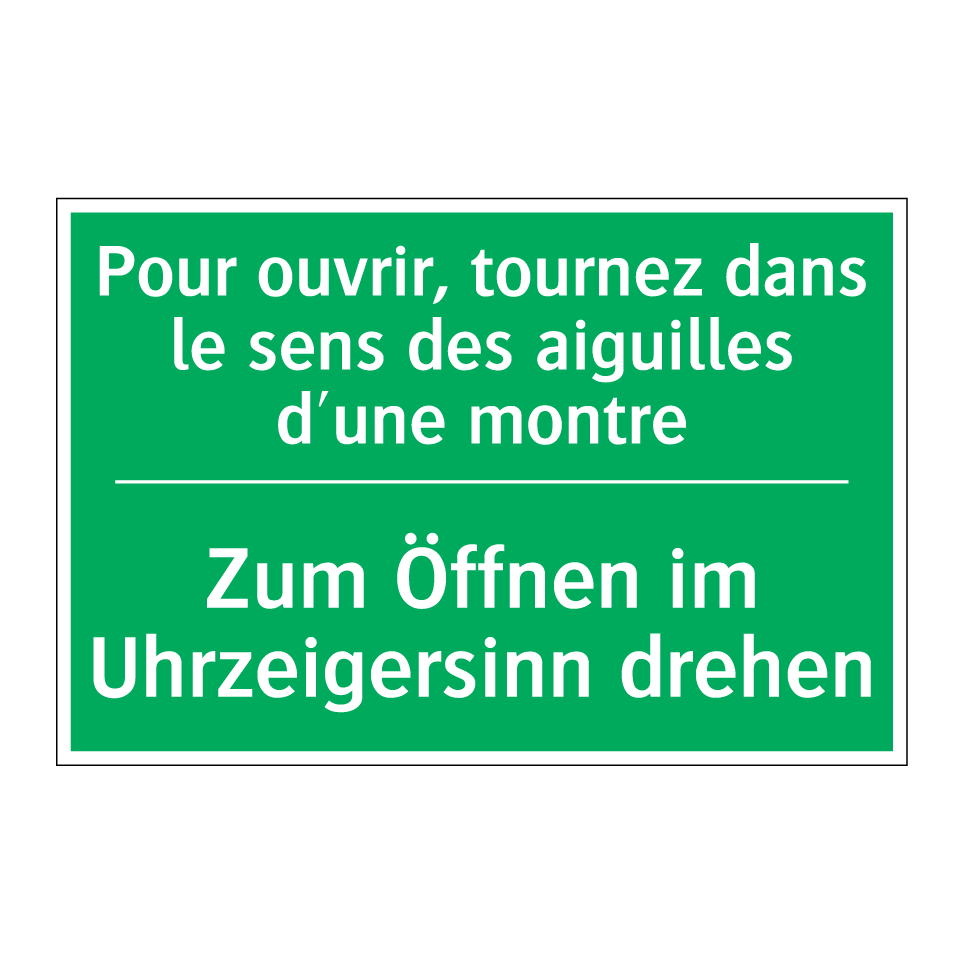 Zum Öffnen im Uhrzeigersinn drehen /.../ - Pour ouvrir, tournez dans le sens /.../
