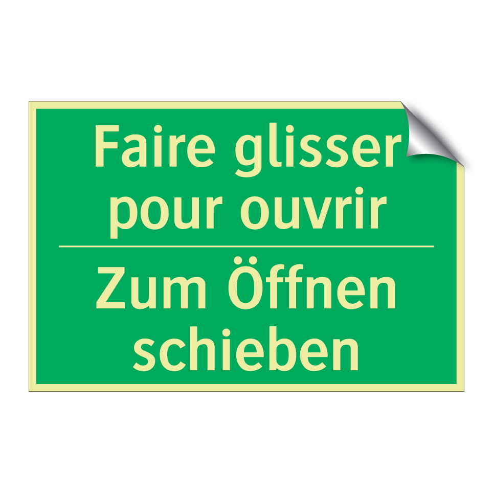 Zum Öffnen schieben - Faire glisser pour ouvrir