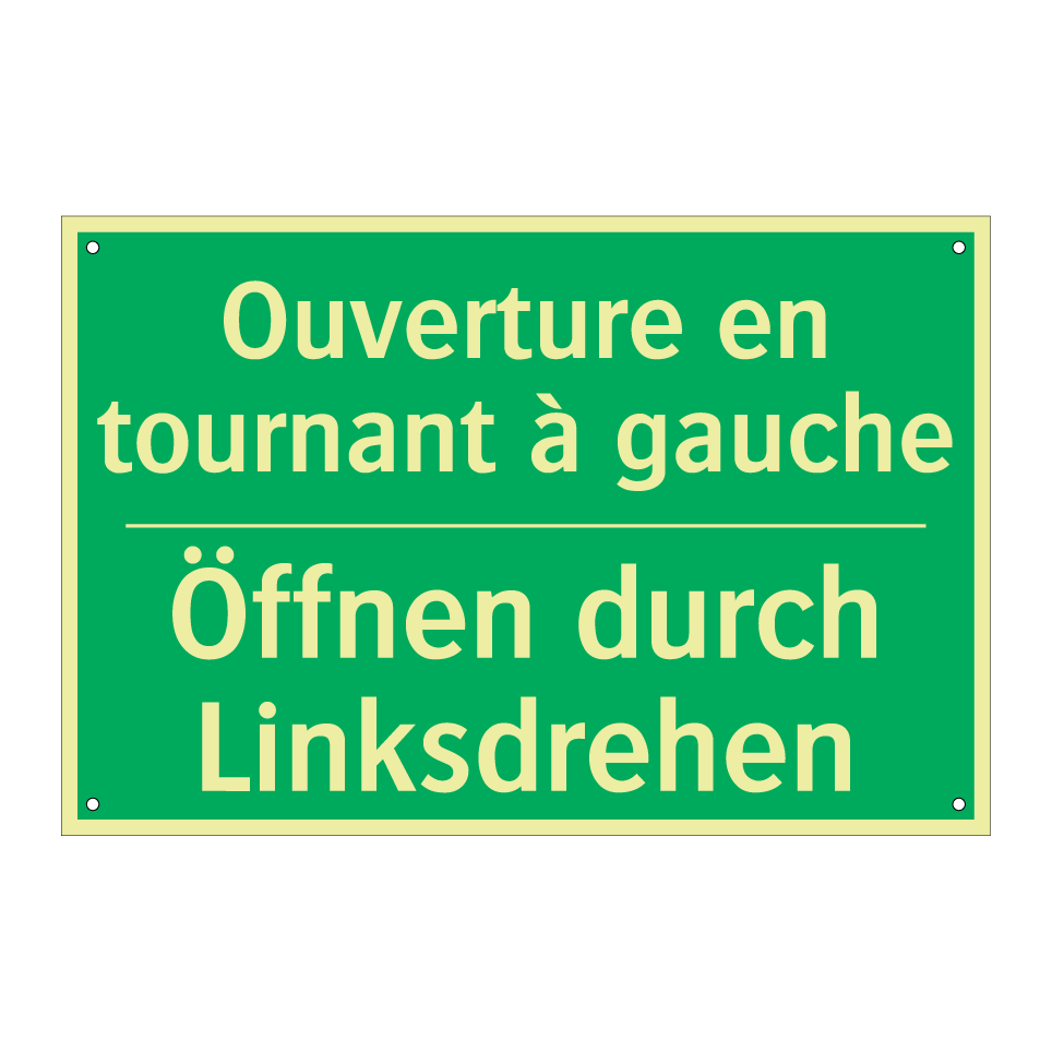 Öffnen durch Linksdrehen - Ouverture en tournant à gauche