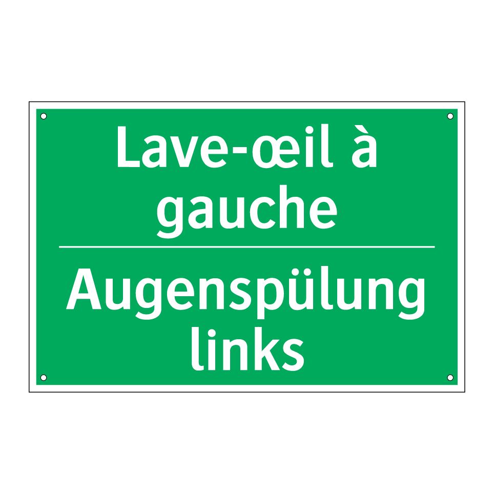Augenspülung links - Lave-œil à gauche