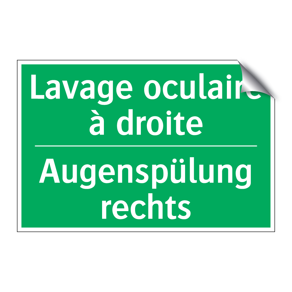 Augenspülung rechts - Lavage oculaire à droite
