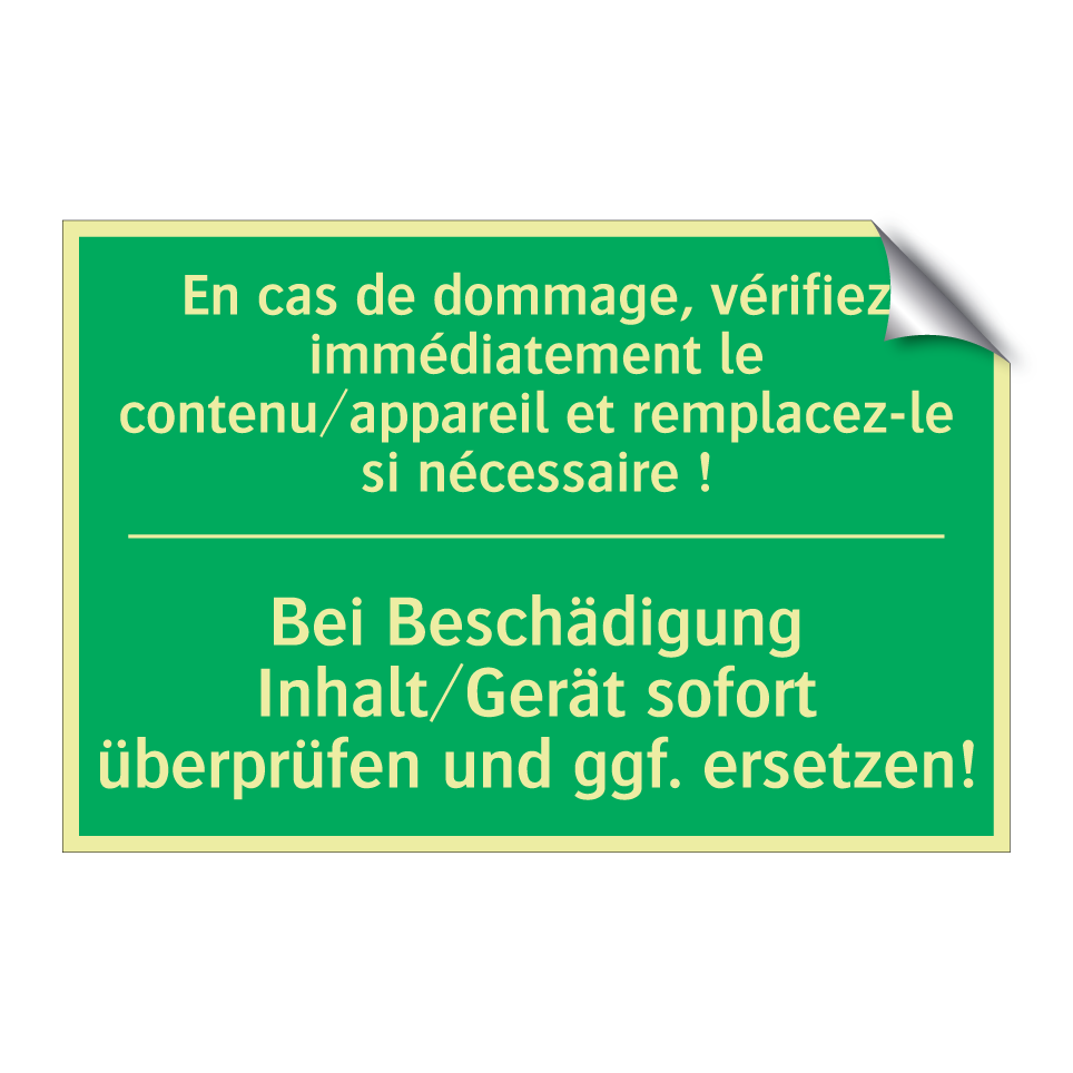 Bei Beschädigung Inhalt/Gerät /.../ - En cas de dommage, vérifiez immédiatement /.../