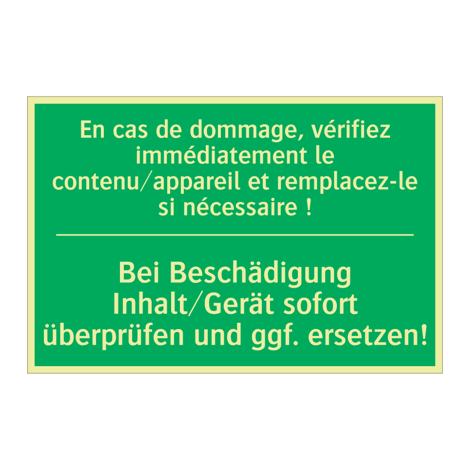 Bei Beschädigung Inhalt/Gerät /.../ - En cas de dommage, vérifiez immédiatement /.../