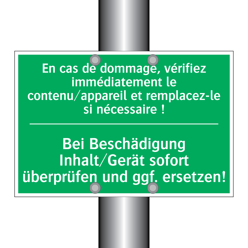 Bei Beschädigung Inhalt/Gerät /.../ - En cas de dommage, vérifiez immédiatement /.../