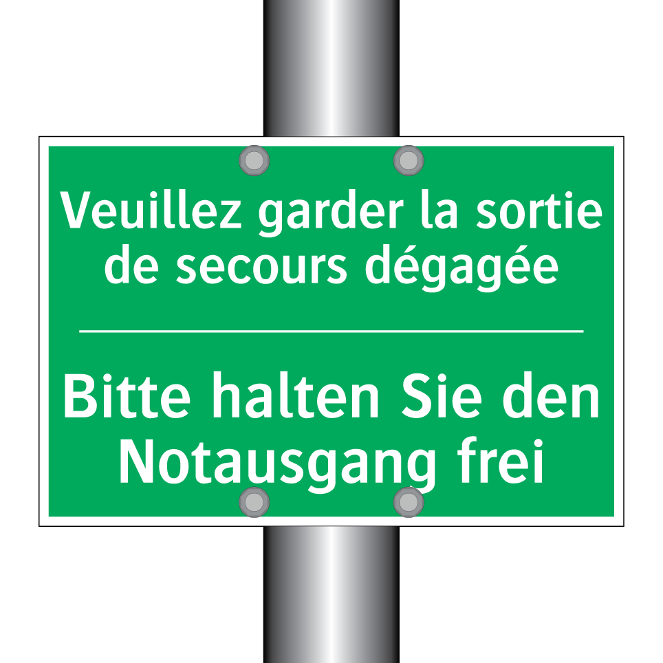 Bitte halten Sie den Notausgang /.../ - Veuillez garder la sortie de secours /.../