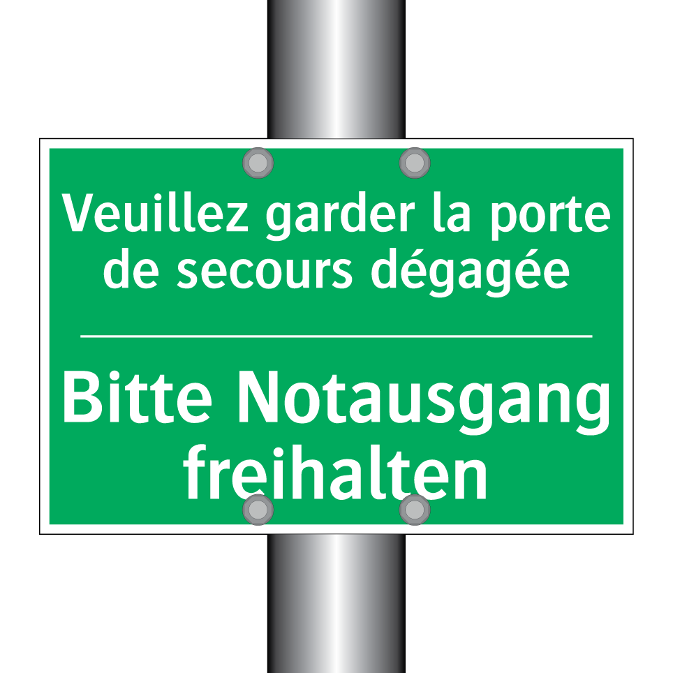 Bitte Notausgang freihalten - Veuillez garder la porte de secours /.../