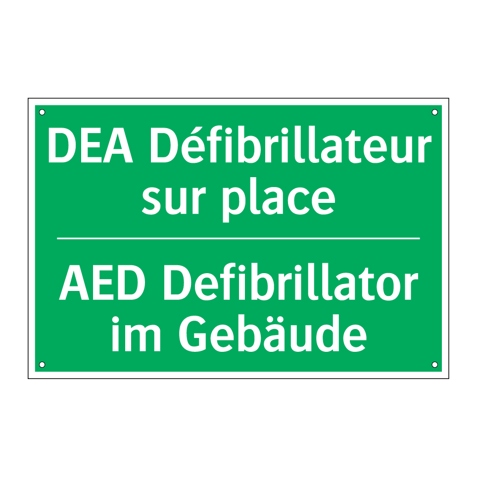 AED Defibrillator im Gebäude - DEA Défibrillateur sur place