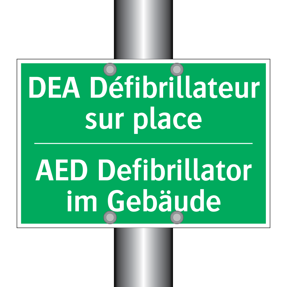 AED Defibrillator im Gebäude - DEA Défibrillateur sur place