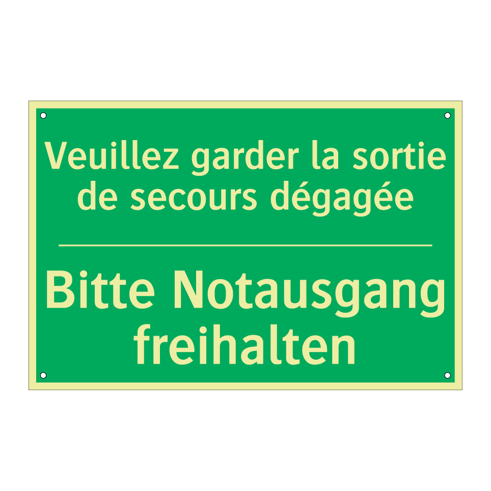 Bitte Notausgang freihalten - Veuillez garder la sortie de secours /.../