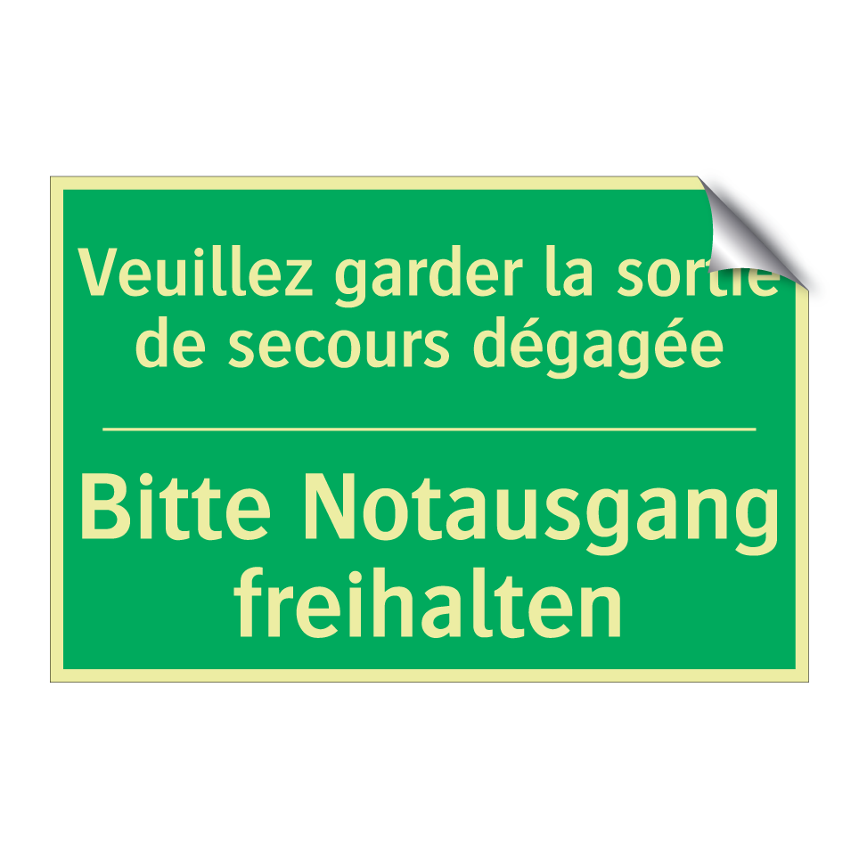 Bitte Notausgang freihalten - Veuillez garder la sortie de secours /.../
