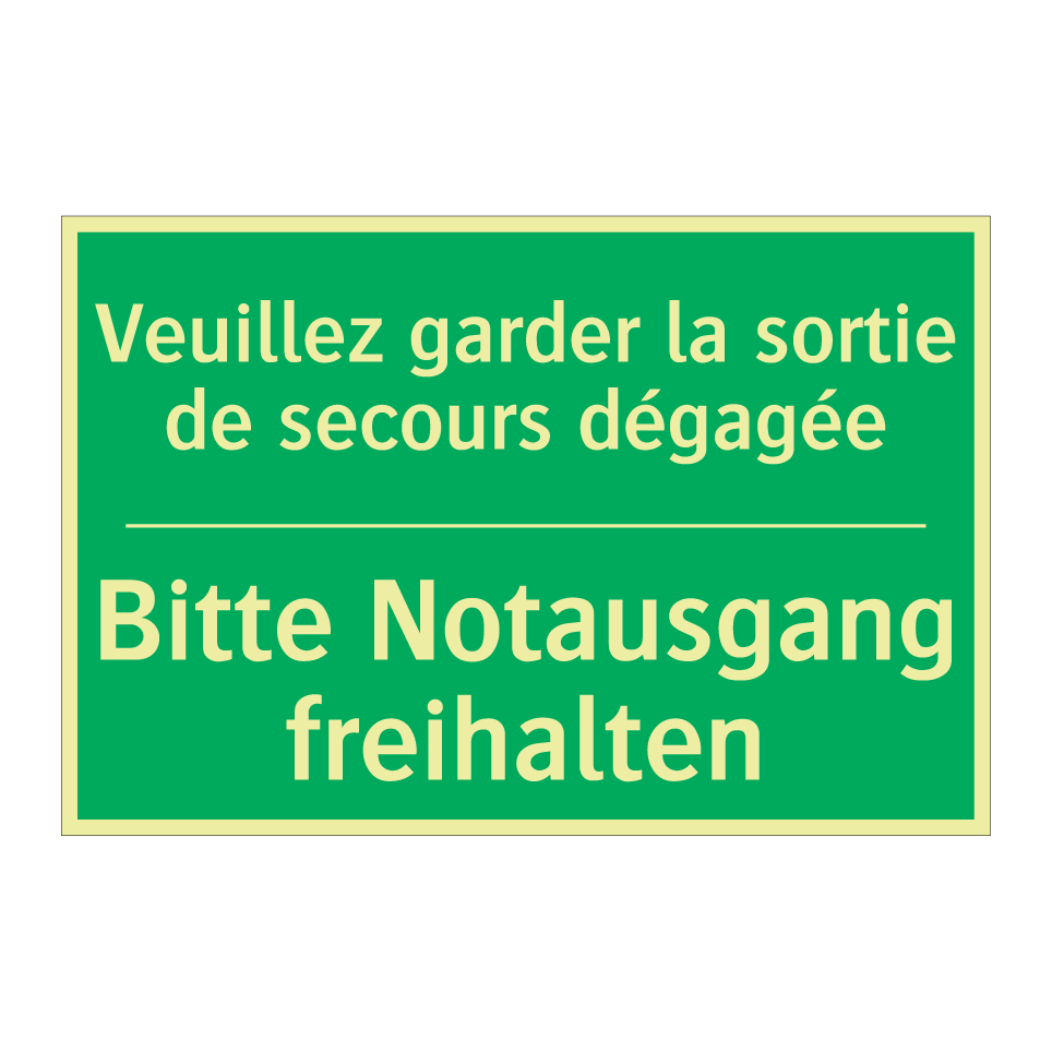 Bitte Notausgang freihalten - Veuillez garder la sortie de secours /.../