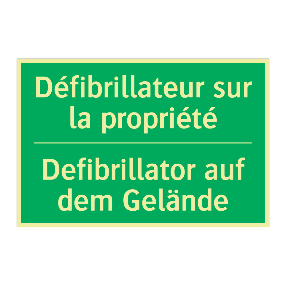 Defibrillator auf dem Gelände - Défibrillateur sur la propriété /.../
