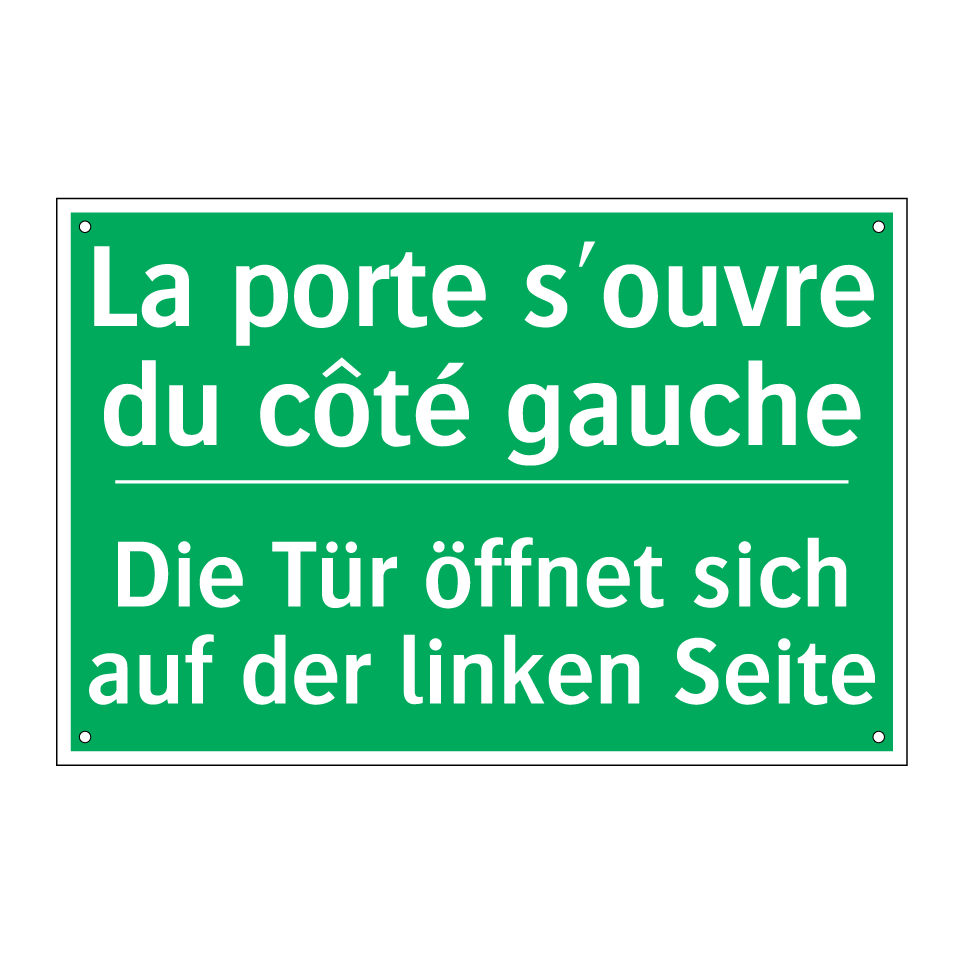 Die Tür öffnet sich auf der linken /.../ - La porte s'ouvre du côté gauche /.../